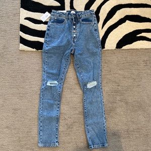 NWT High-waisted, button-fly jeans